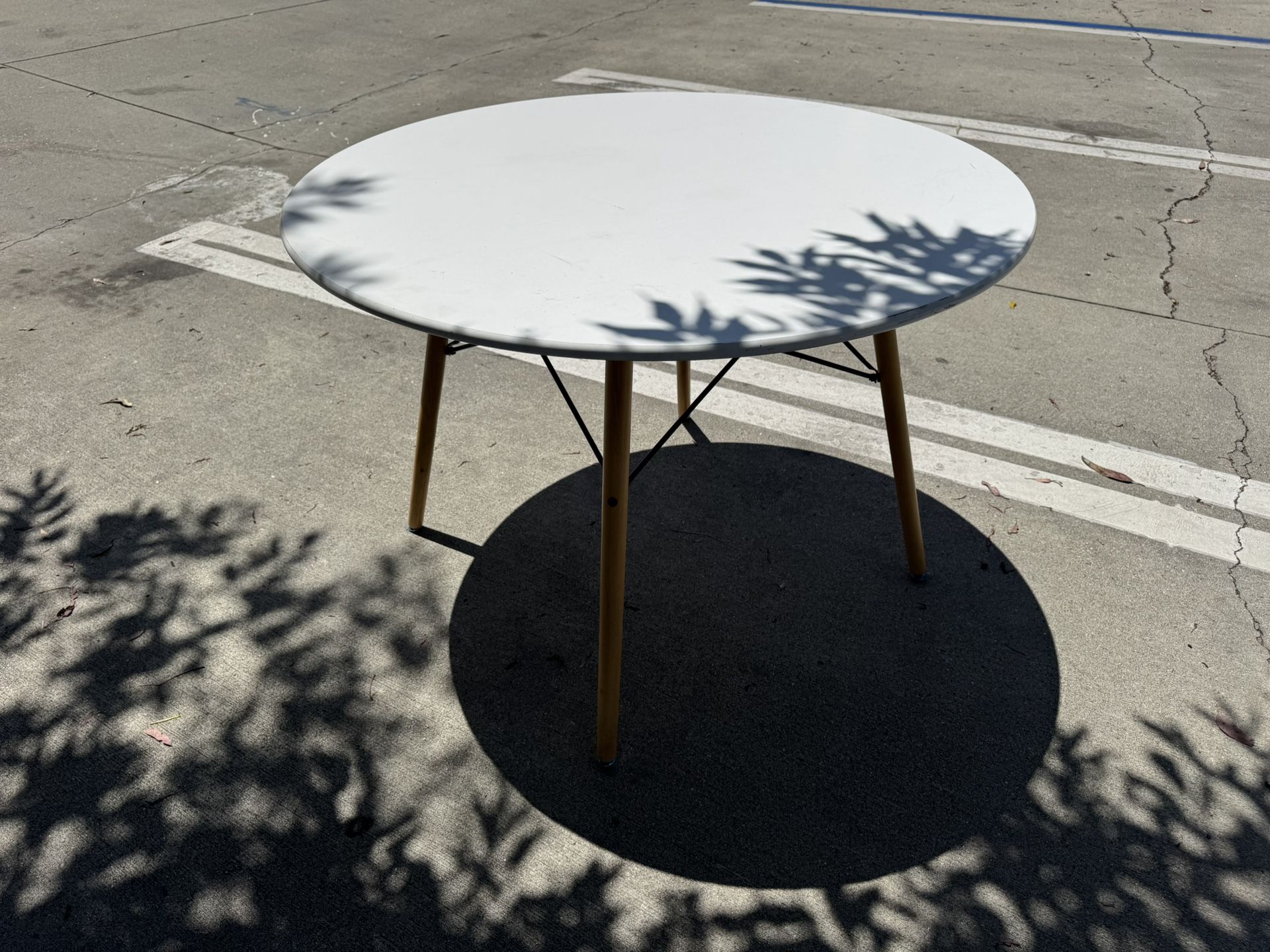 Circular White Dining Table