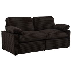 Collins Chocolate Brown Modular Power Loveseat
