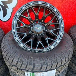 Rines 17x9 6x139.7 XM704 Semi Matt Black And Tires 265/70/17 Kumho RR And Balance Cash For 
