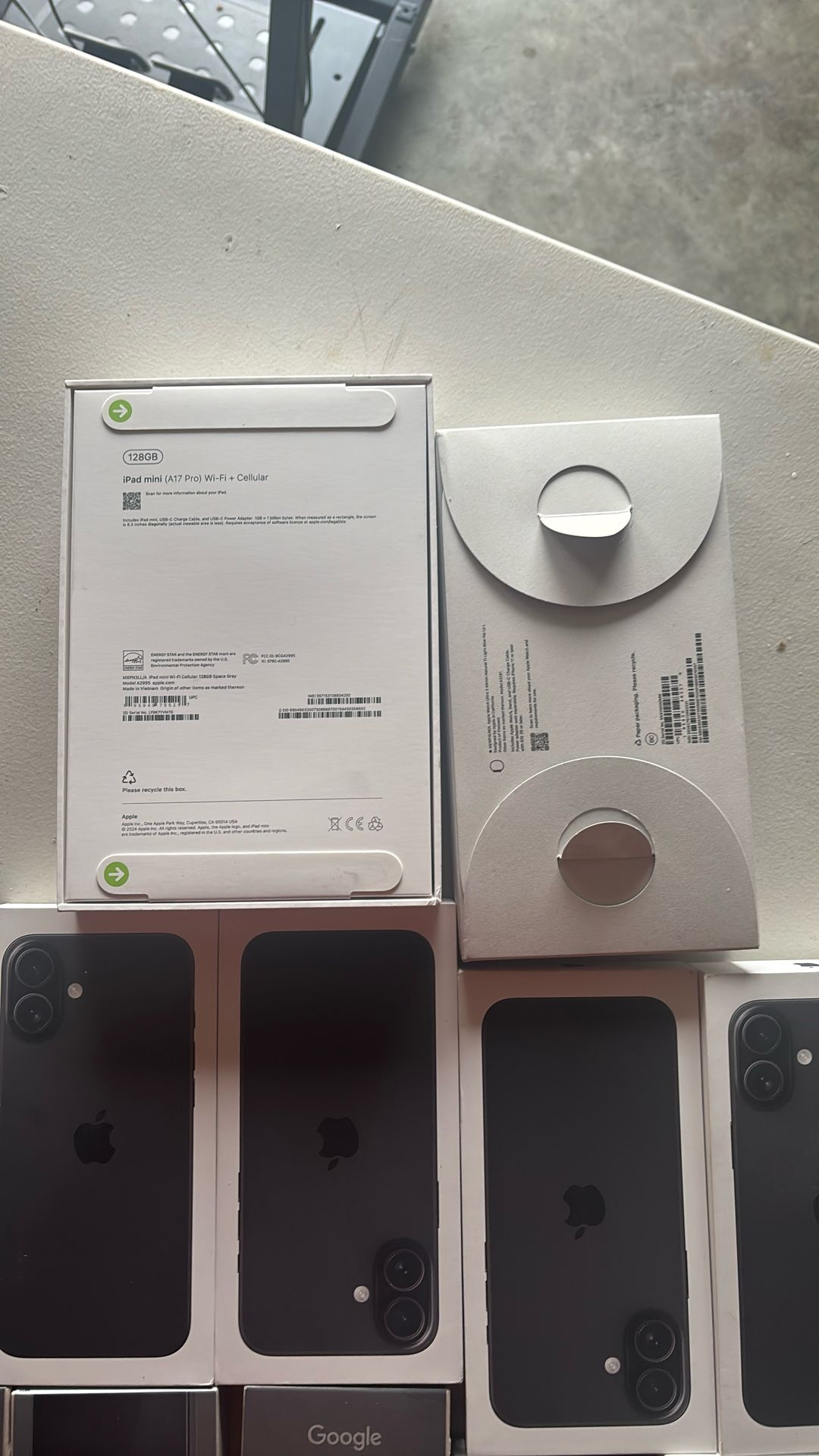 6- pixel 10 —4 iPhone 16 Plus 128gb -1 iPhone 15 Plus -1-Ultra Watch 3 —1- iPad mini A17 Pro