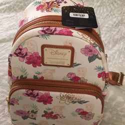 Disney Princess Floral Loungefly Mini Backpack New