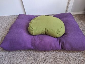 Meditation Cushions - Green and Purple  - Buddhism & Yoga