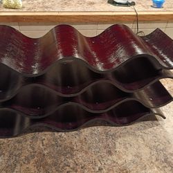 Wavy Wood Wine Rack