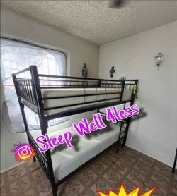 NEW BUNK BED TWIN AND MATTRESSES