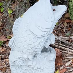 Concrete Large mouth Bass fountain
