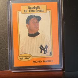 Mickey Mantle Orange Border All Time Greats Card