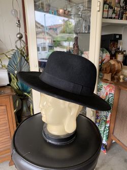 Black wide brim hat h&m
