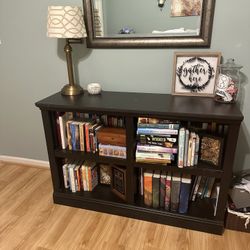 Bookshelf Large Sturdy Dark Wood