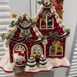 BlueSky Clayworks Hello Kitty Ceramic Christmas House