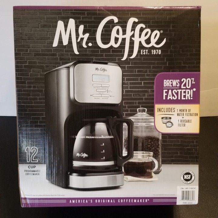 Mr. Coffee 12-Cup Programmable Coffeemaker, Strong Brew Selector,Stainless Steel New&Sealed [Available Today]
