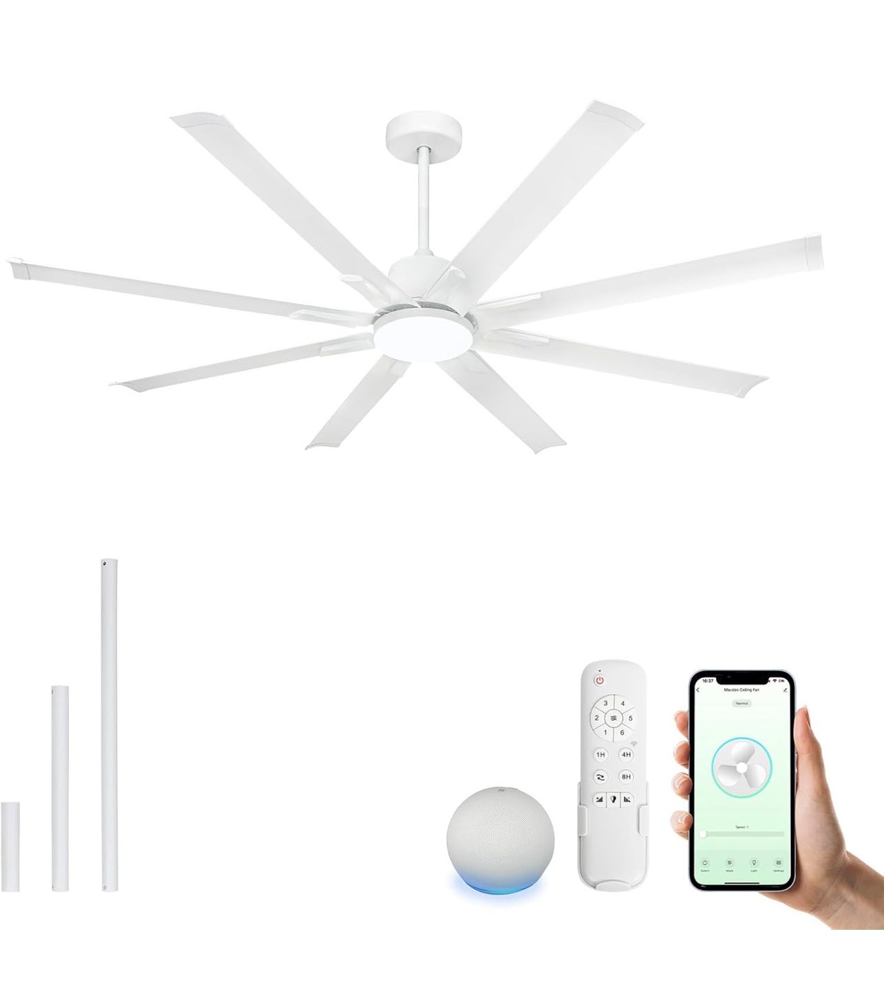 72 Inch Ceiling Fan with Light,Industrial Ceiling Fan