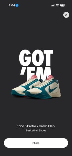 Caitlin Clark x Nike Kobe 5 Protro “Scrabble” Coconut Milk/Bright Spruce