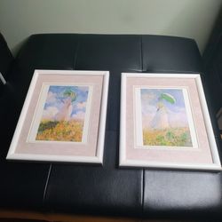Pair of Claude Monet Museum Reproduction Prints – Femme à l’Ombrelle (1886)