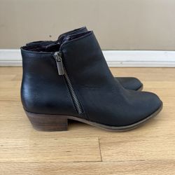 Kensie Women’s Black Leather Chita Short Ankle Boots Size 10