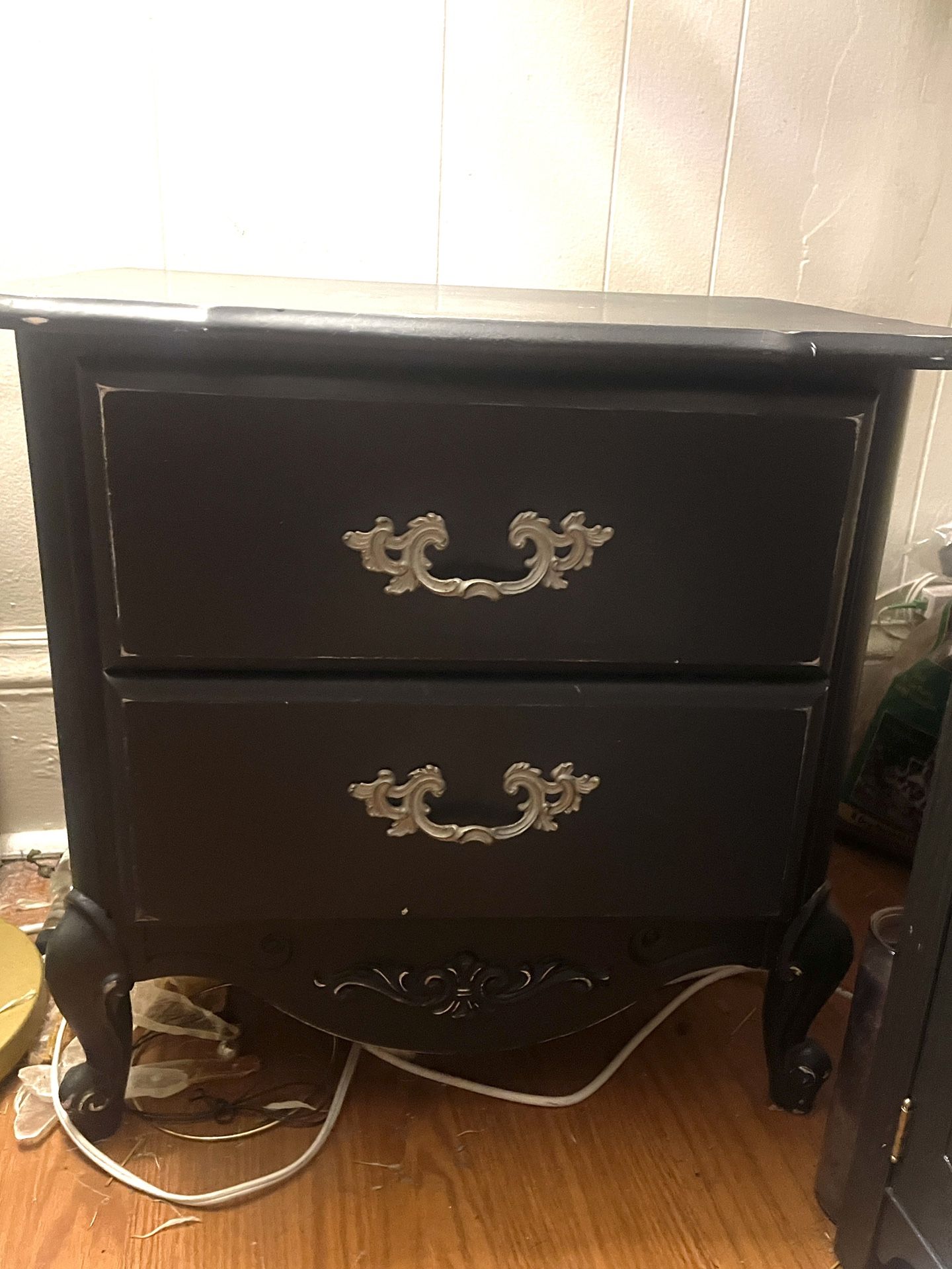 Black French Provincial End Table