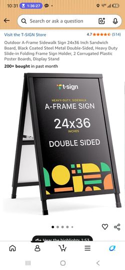 A-Sign sidewalk poster sign