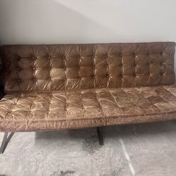 “Barcelona” type sofa, real leather