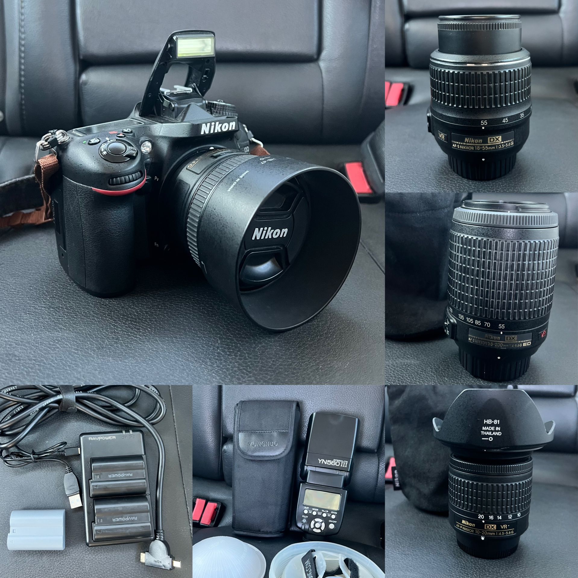 Nikon D7100 Digital Camera - 24MP With 4 Lens, 3 Rechargeable Batteries, & Light