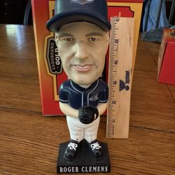 VINTAGE MLB 2002 ALL STAR ROGER CLEMENS BOBBLE HEAD TOY. THE ROCKET 🔥