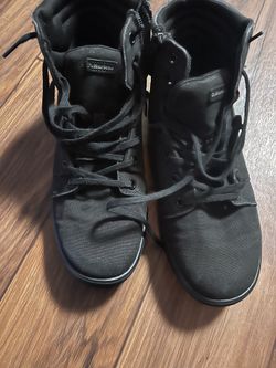 Dr. Martens Black Canvas Zip Up Women's Boots
