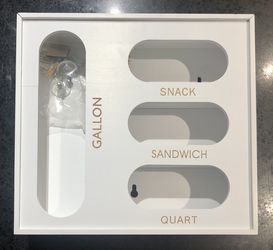 Premium Bamboo Zip Loc Bag Kitchen Organizer-white-4 Slots