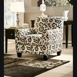 Ashley Furniture Grey Floral Accent Chair 