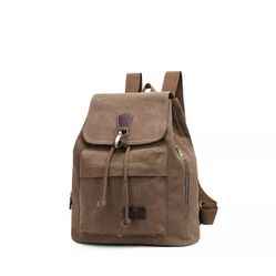 Lior Unisex Canvas Backpack, Brown 