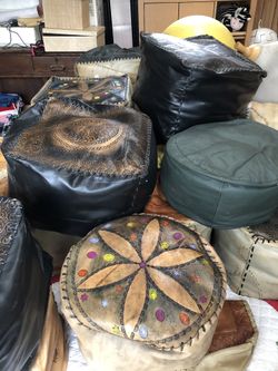 Ottoman hand made leather