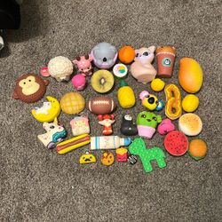 30+ selection of squish toys + 1 pop toy
