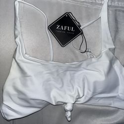 Zaful Swim Top White S