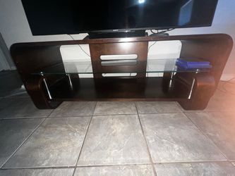 60” Sony smart Tv with wood tv  stand