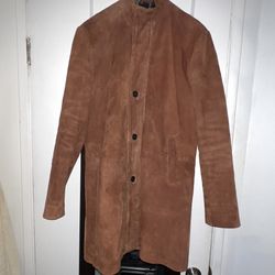 Men’s Large brown Walt Longmier Style Suede Coat