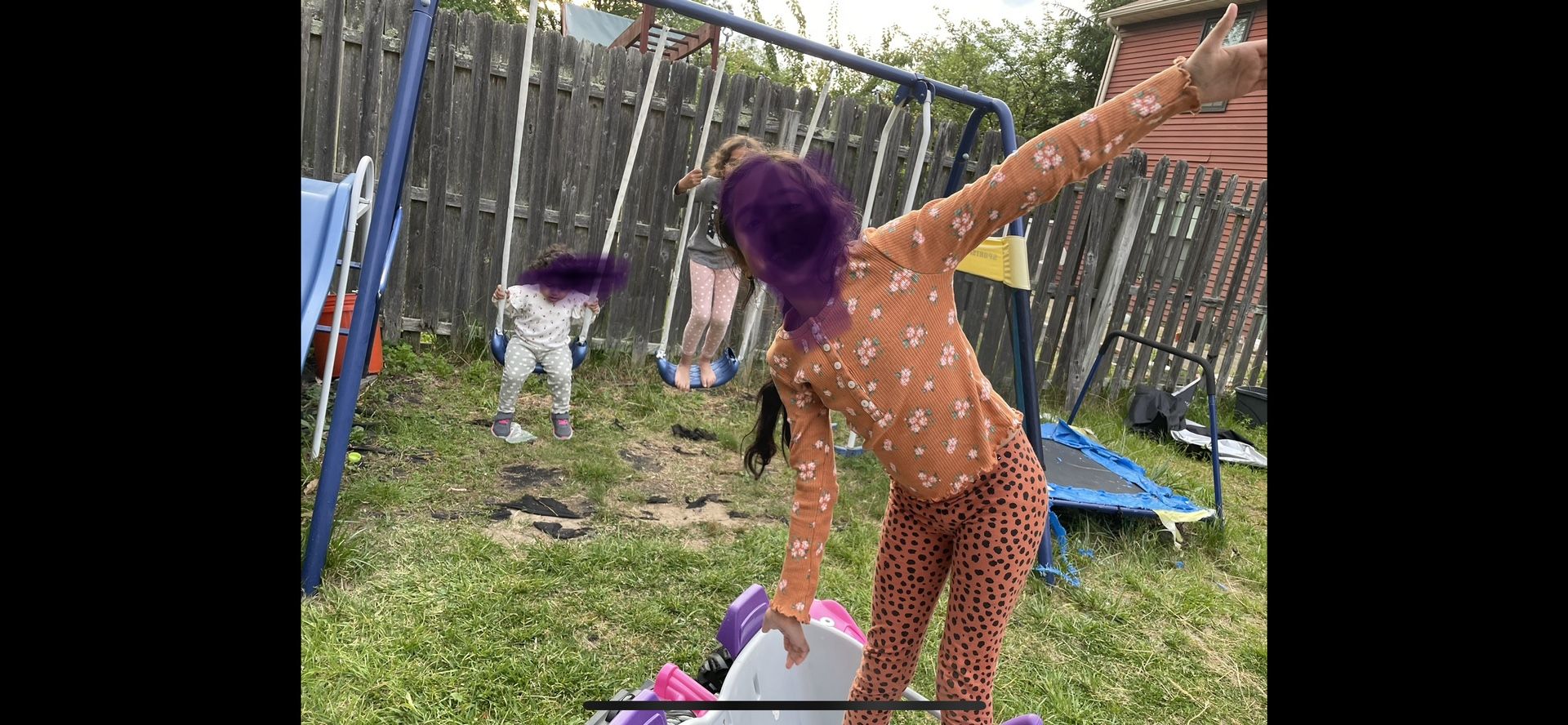 Well Loved Swing Set With Mini Attached Trampoline