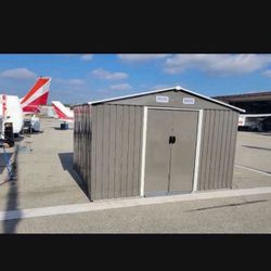 ON SALE!! (New in box) 8' Lx 10'W Wx 6. H galvanized steel Metal Storage Shed Outdoor Garden Backyard 8'x10' Storage.