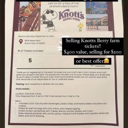 Knotts Berry Farm Tickets 