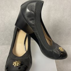 TORY BURCH LEATHER WEDGES- SIZE 8