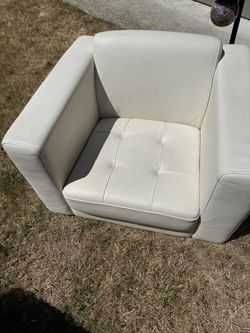 White Leather Club Chair