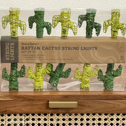 NEW Rattan Cactus Indoor/Outdoor String Lights