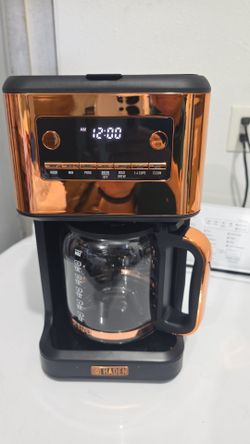 Haden Dual Brew 12 Cup Hot and Ice Digital Brew Coffee Maker, Black/Copper
