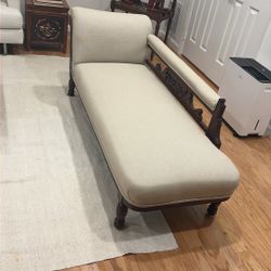Antique Victorian Mahogany and Upholstered  Chaise