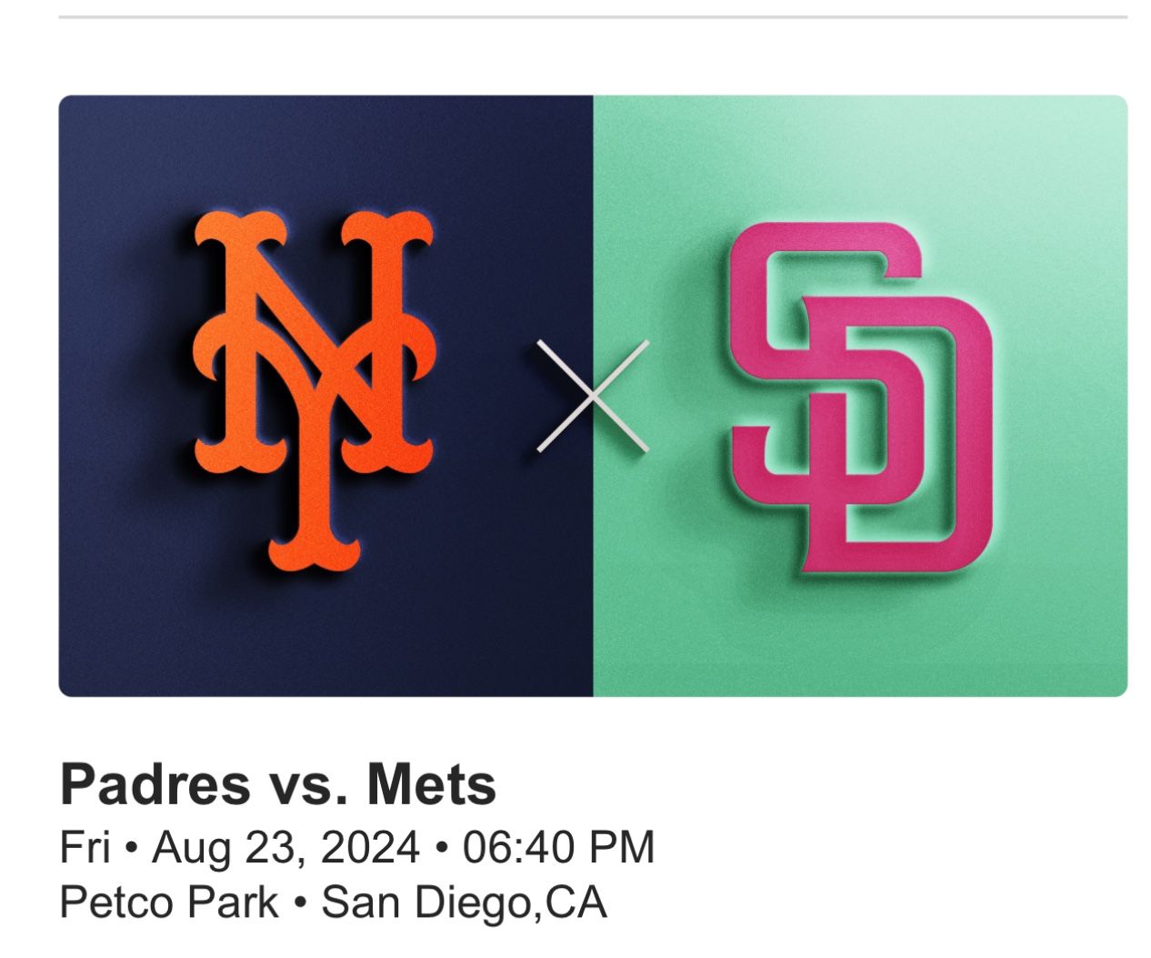 San Diego Padres vs New York Mets Friday 08/23/2024