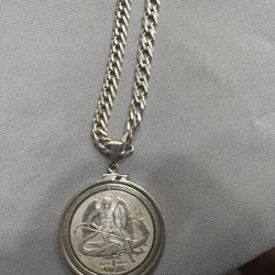 1oz Silver Coin With 12” Silver Chain 