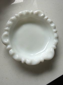 Vintage White Milk Glass ashtray/trinket dish