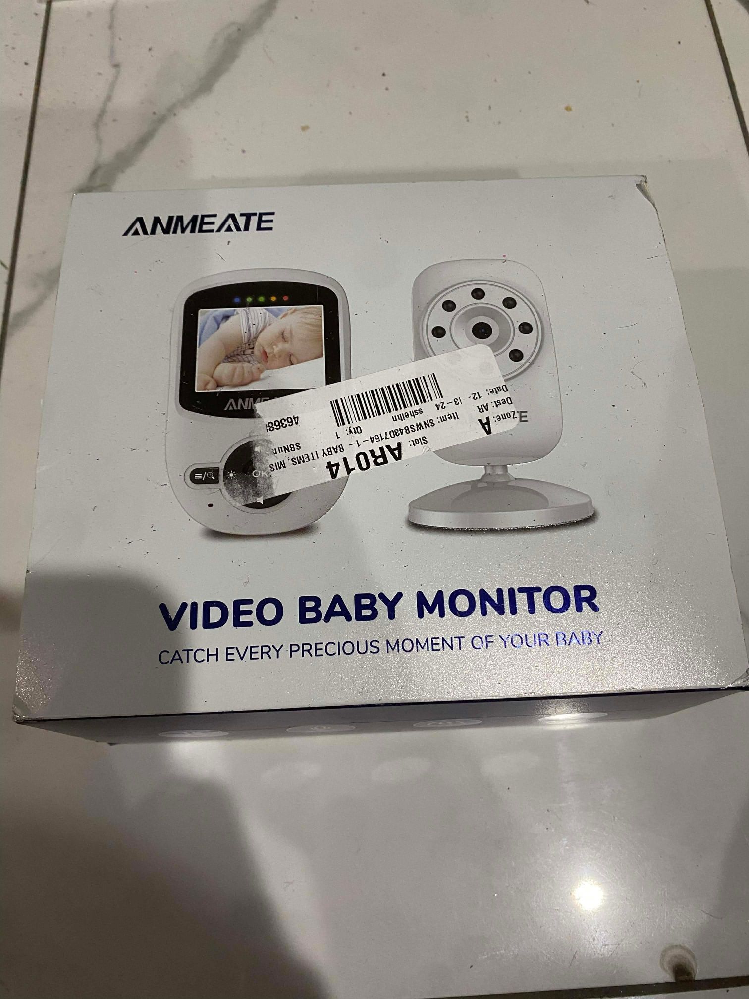 ANMEATE Digital Wireless Video Baby Monitor 2.4GHz Night Vision LCD Temp Alarm