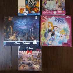 Lot Of 5 Disney Jigsaw Puzzles 21.00