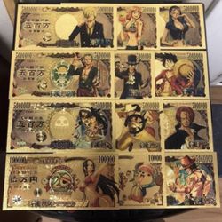 24k Gold Plated One Piece (Anime) Banknote Set