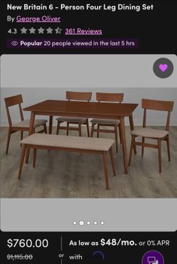 New Britain 6 - Person Four Leg Dining Set