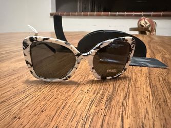Prada PR 03YSF Sunglasses – Abstract Talc/Dark Grey – Women’s