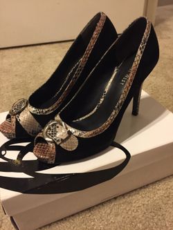 Nine West heels size 7 suede and snakeskin