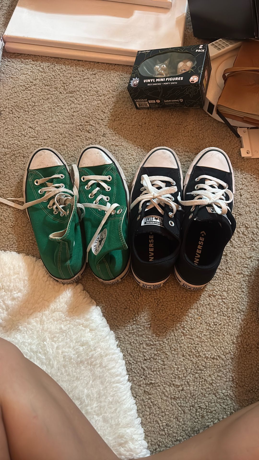 Green High top + Black Low Top Converse